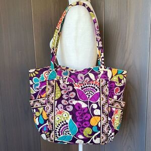 VERA BRADLEY Shoulder Bag Tote Plum Crazy Medium